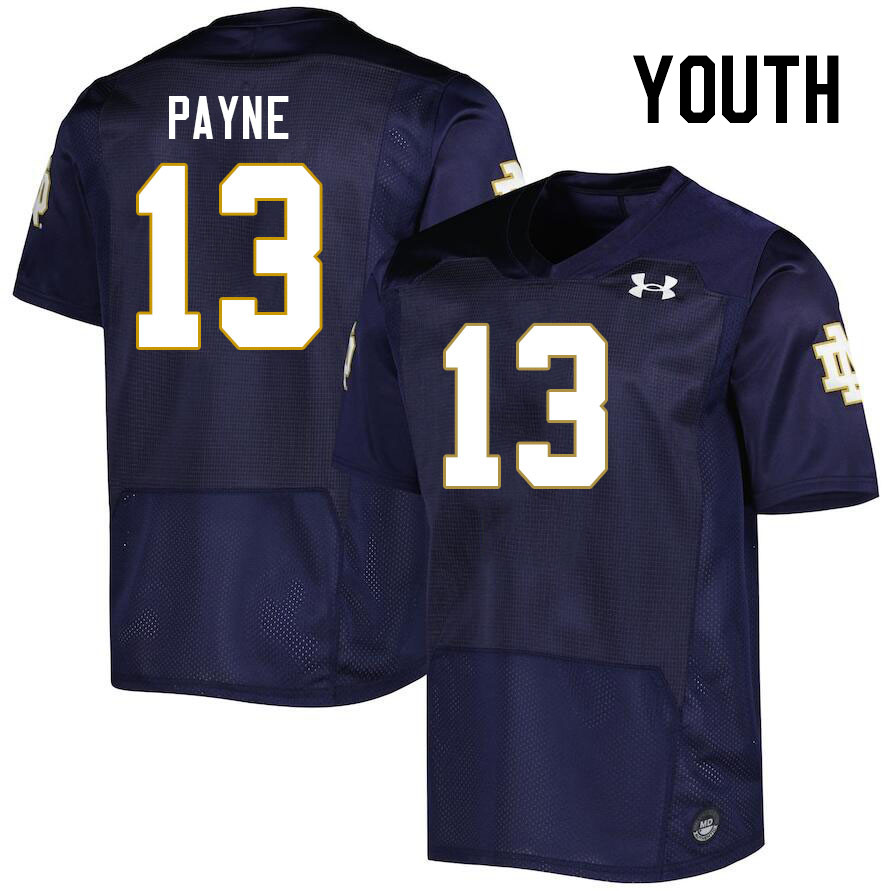 Youth #13 Gi'Bran Payne Notre Dame Fighting Irish College Football Jerseys Stitched-Navy